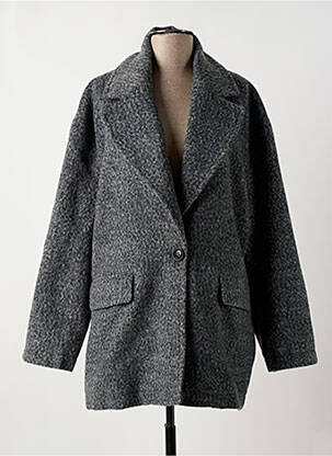 Manteau long poches sans capuche gris LILI SIDONIO femme