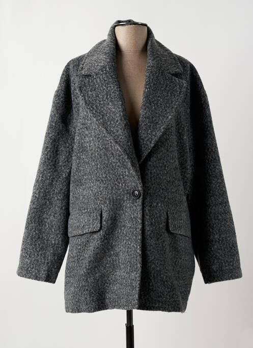 Manteau long poches sans capuche gris LILI SIDONIO femme