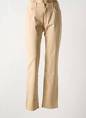 Pantalon slim tissage popeline taille normale beige TRUSSARDI JEANS femme