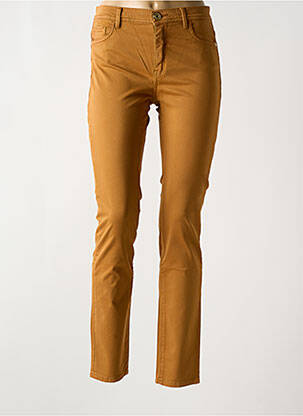 Pantalon slim tissage popeline taille normale marron TRUSSARDI JEANS femme