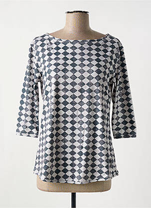 Top stretch manches 3/4 gris HENRIETTE D'AMOUR femme