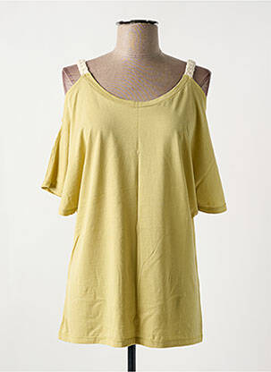 Tunique manches courtes tissage jersey vert 077 femme