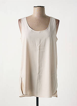 Tunique sans manche tissage crêpe gris CREA CONCEPT femme