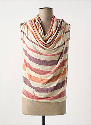 Top stretch manches courtes beige 077 femme