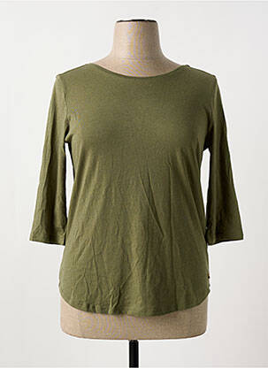 T-shirt col rond manches 3/4 vert DES PETITS HAUTS femme