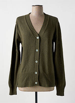 Gilet manches longues col v vert LE BOUDOIR D'EDOUARD femme