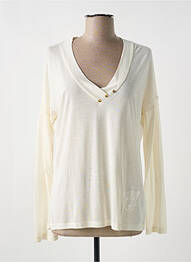 Top coupe cintrée manches longues beige LE BOUDOIR D'EDOUARD femme