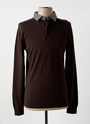 Pull manches longues manches longues marron MISE AU GREEN homme
