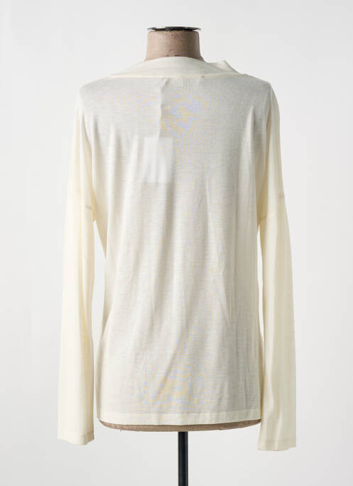 Top coupe cintrée manches longues beige LE BOUDOIR D'EDOUARD femme