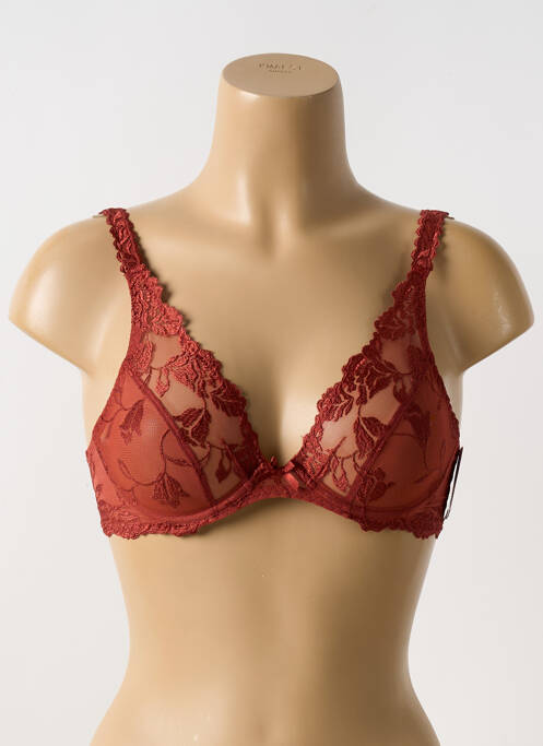 Soutien-gorge effet matière satinée haut soutien-gorge emboitant marron AUBADE femme