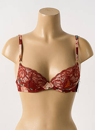 Soutien-gorge effet matière satinée haut soutien-gorge push-up marron AUBADE femme