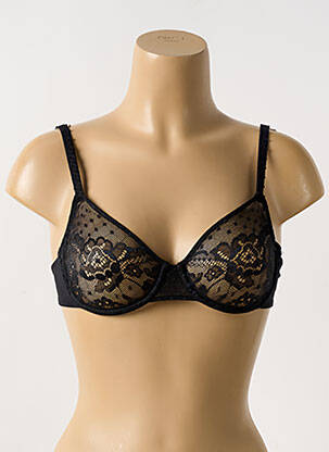 Soutien-gorge effet matière satinée haut soutien-gorge emboitant noir BARBARA femme