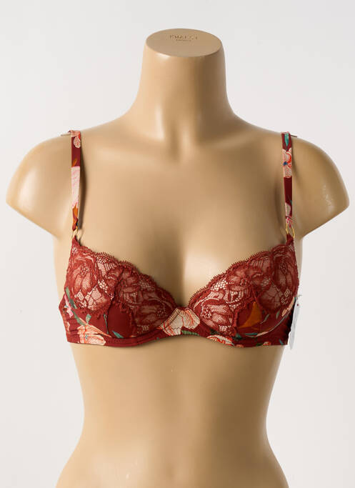 Soutien-gorge effet matière satinée haut soutien-gorge push-up marron AUBADE femme