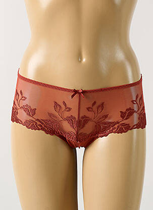 Shorty effet matière satinée marron AUBADE femme