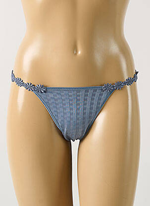 Tanga effet matière satinée bleu MARIE JO femme