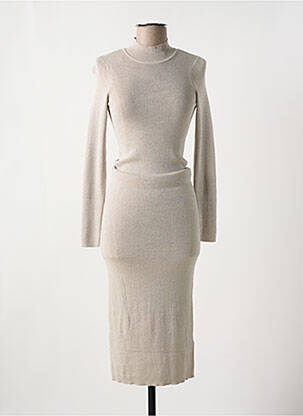 Robe pull col col montant manches longues beige TIFFOSI femme