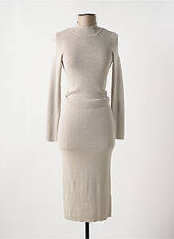 Robe pull col col montant manches longues beige TIFFOSI femme