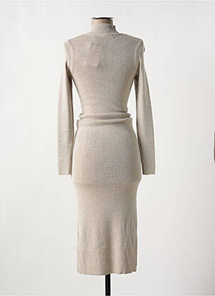Robe pull col col montant manches longues beige TIFFOSI femme