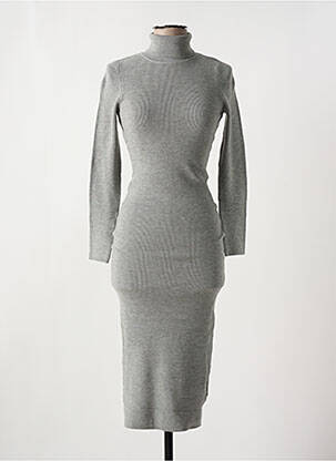 Robe pull tissage chiné manches longues gris TIFFOSI femme