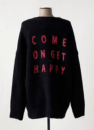 Gilet manches longues resserrée sur le bas noir HAPPY femme