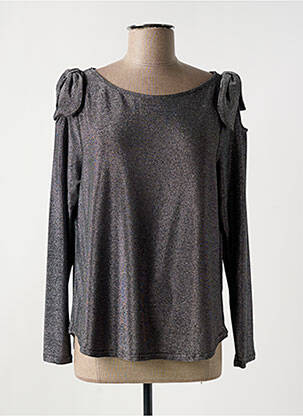 Top stretch manches longues argent HALOGENE femme