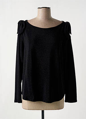 Top stretch manches longues noir HALOGENE femme