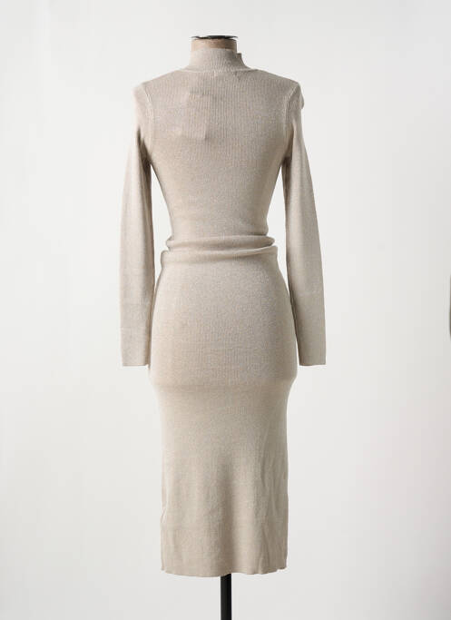 Robe pull col col montant manches longues beige TIFFOSI femme