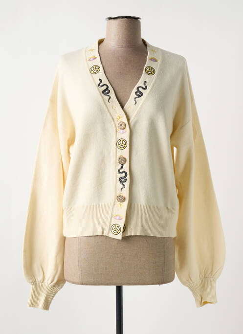 Gilet manches longues beige GOLD & SILVER pour femme