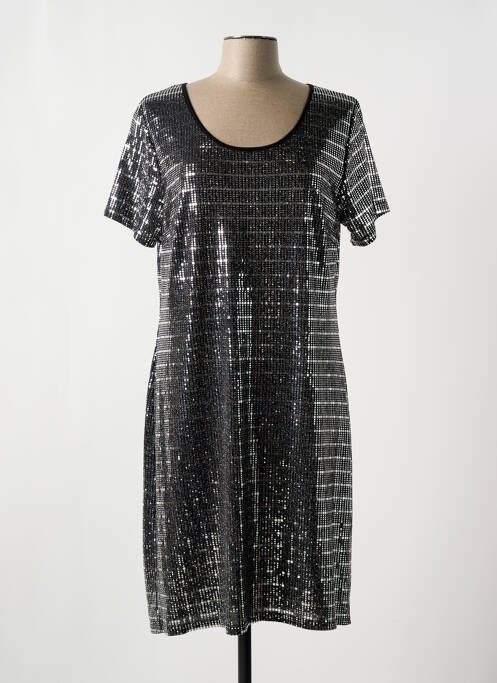 Robe mi-longue noir HALOGENE pour femme