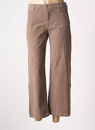 Pantalon 7/8 stretch taille normale marron HAPPY femme