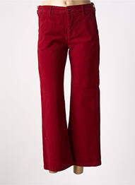 Pantalon 7/8 stretch taille normale rouge HAPPY femme