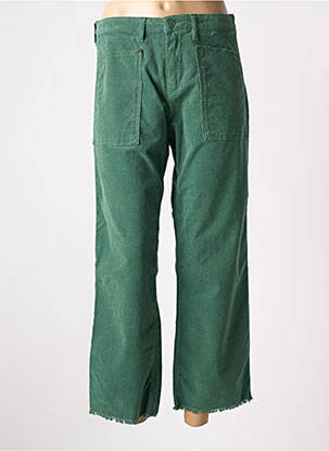 Pantalon 7/8 taille haute taille haute vert HAPPY femme