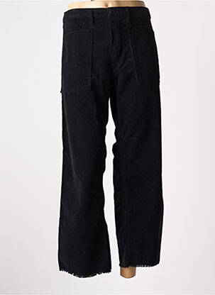 Pantalon 7/8 taille haute taille haute noir HAPPY femme