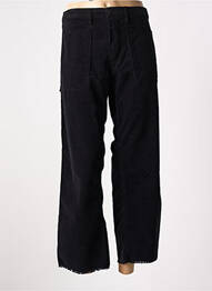 Pantalon 7/8 taille haute taille haute noir HAPPY femme
