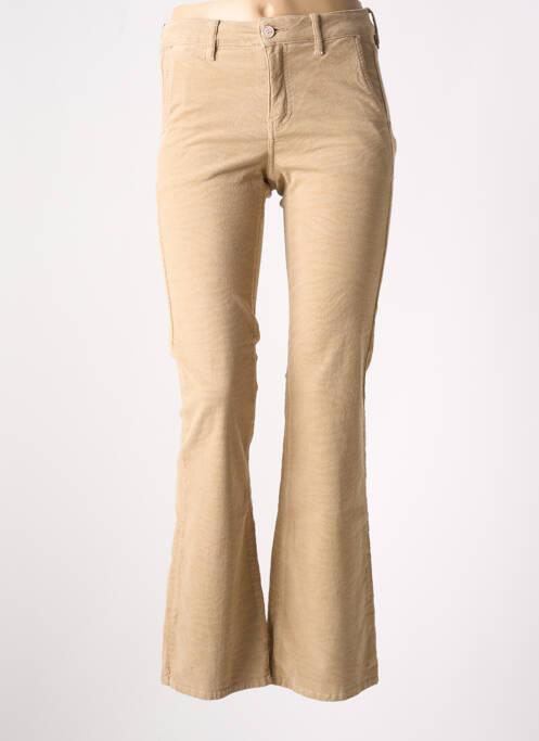 Pantalon flare stretch taille normale beige HAPPY femme