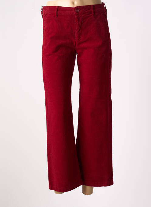 Pantalon 7/8 stretch taille normale rouge HAPPY femme
