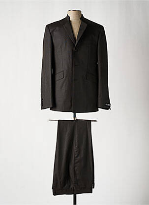 Costume de cérémonie fermeture zippée sous rabat boutonné gris fonce GUY LAURENT homme