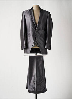 Costume de cérémonie fermeture zippée sous rabat boutonné gris BARBERINI homme