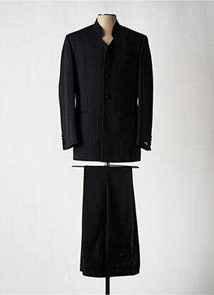 Costume de cérémonie fermeture zippée sous rabat boutonné noir GUY LAURENT homme