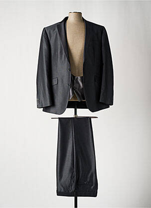 Costume de cérémonie fermeture zippée sous rabat boutonné gris GUY LAURENT homme
