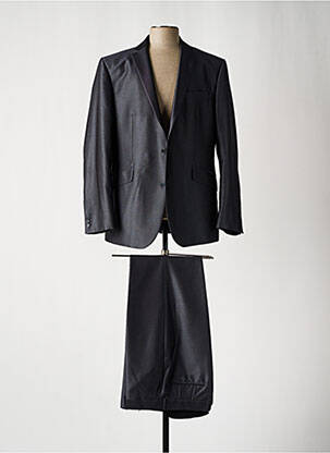 Costume de cérémonie fermeture zippée sous rabat boutonné gris GUY LAURENT homme