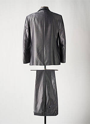 Costume de cérémonie fermeture zippée sous rabat boutonné gris clair GUY LAURENT homme