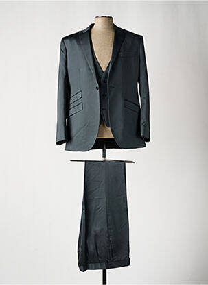 Costume de cérémonie fermeture zippée sous rabat boutonné gris GUY LAURENT homme