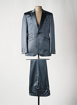Costume de cérémonie fermeture zippée sous rabat boutonné gris GUY LAURENT homme