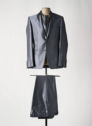 Costume de cérémonie fermeture zippée sous rabat boutonné gris BARBERINI homme