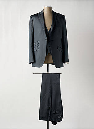 Costume de cérémonie fermeture zippée sous rabat boutonné gris GUY LAURENT homme