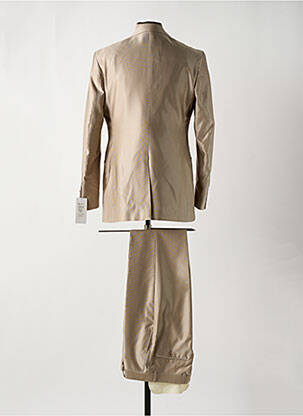 Costume de cérémonie fermeture zippée sous rabat boutonné beige GUY LAURENT homme