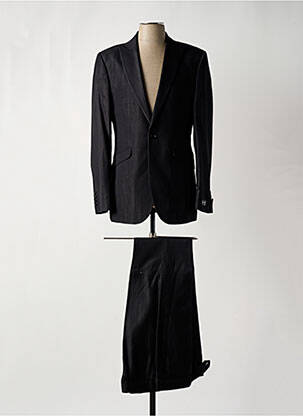 Costume de cérémonie fermeture zippée sous rabat boutonné noir GUY LAURENT homme