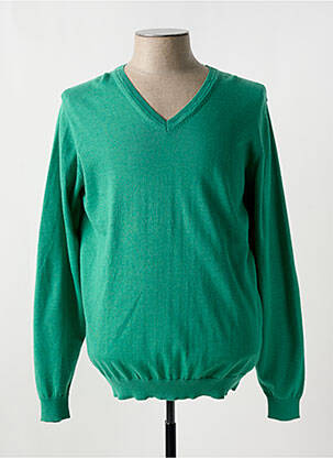Pull col v manches longues vert DARIO BELTRAN homme