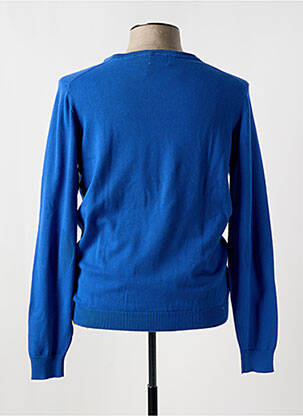 Pull col v manches longues bleu DARIO BELTRAN homme